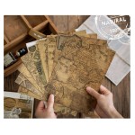 Set de 10 bucati hartie antichizata, model harti, colectie expeditii